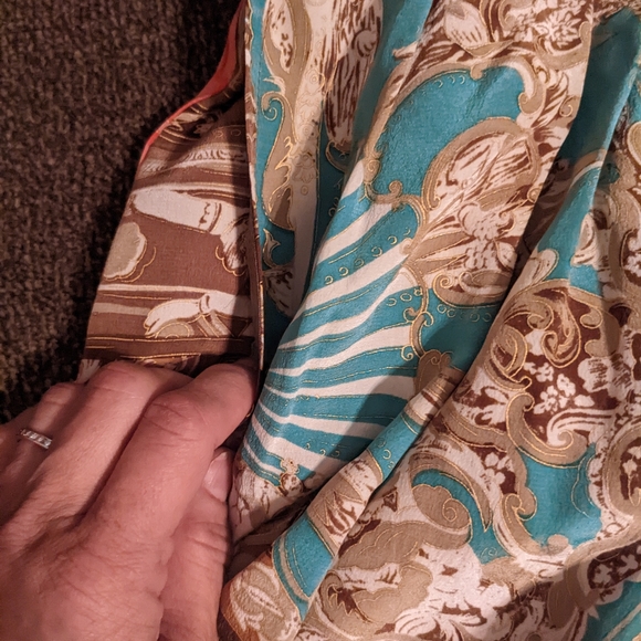 Vintage Worth scarf print silk wide leg Bermuda shorts - Picture 9 of 9